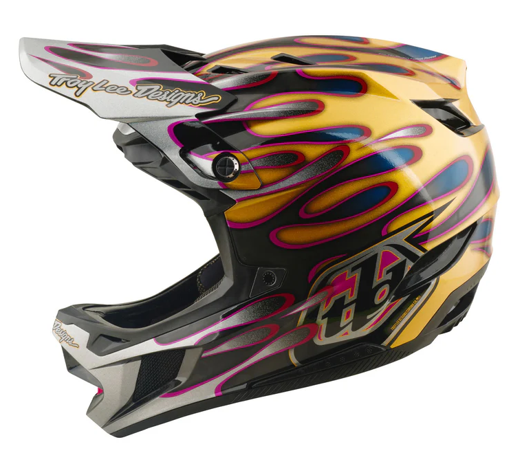 Вело каска Troy Lee Designs D4 Carbon MIPS Overspray Gold / Black